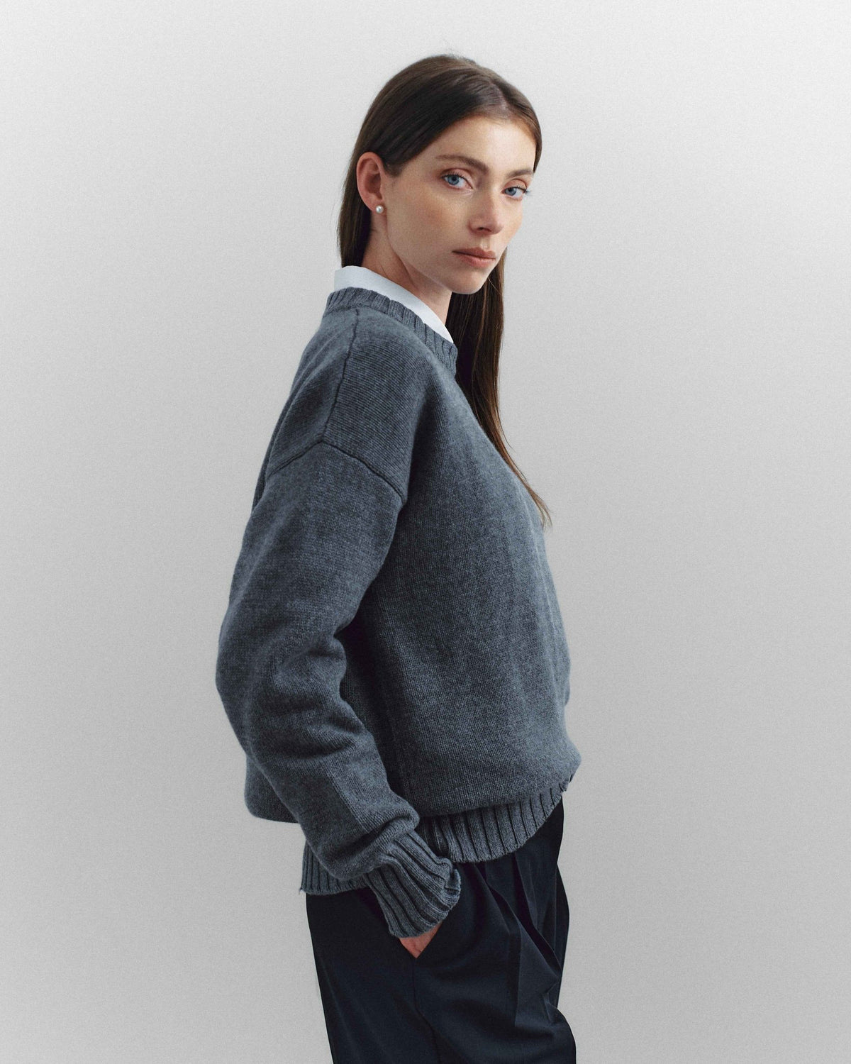 Corte Crewneck, Grey - Casa Nodale