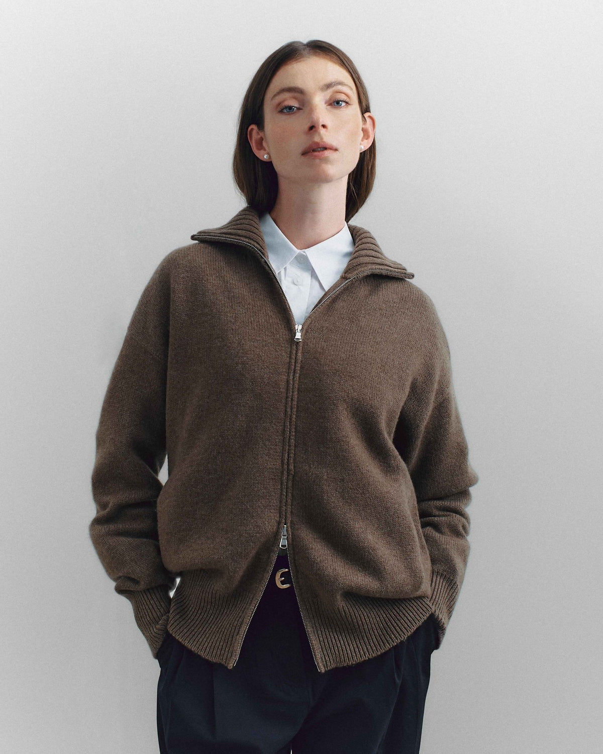 Portico Cardigan, Chocolate - Casa Nodale