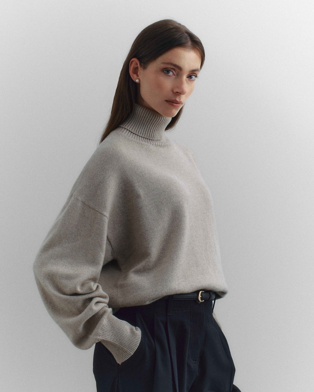 Volta Turtleneck, Beige - Casa Nodale