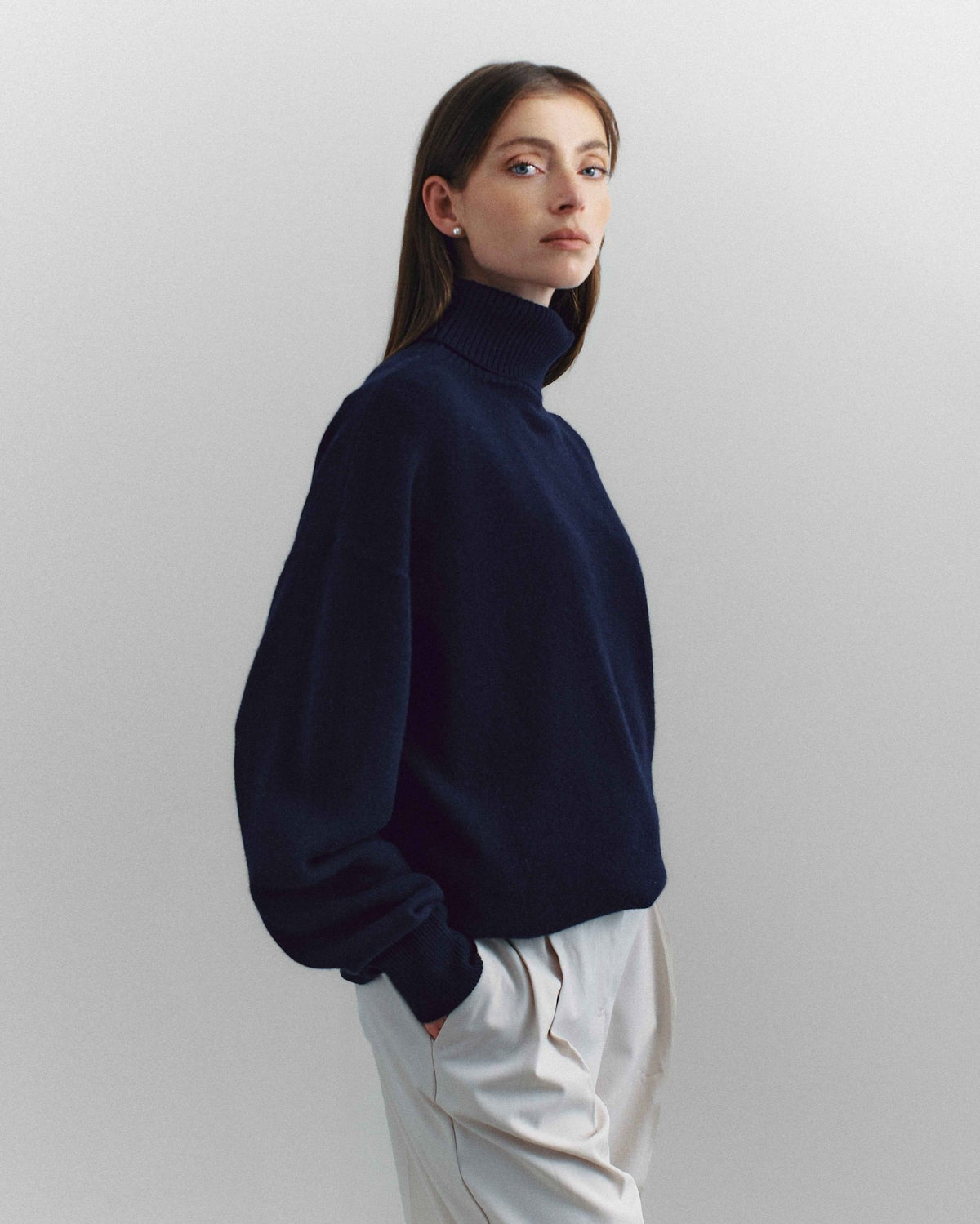 Volta Turtleneck, Navy - Casa Nodale